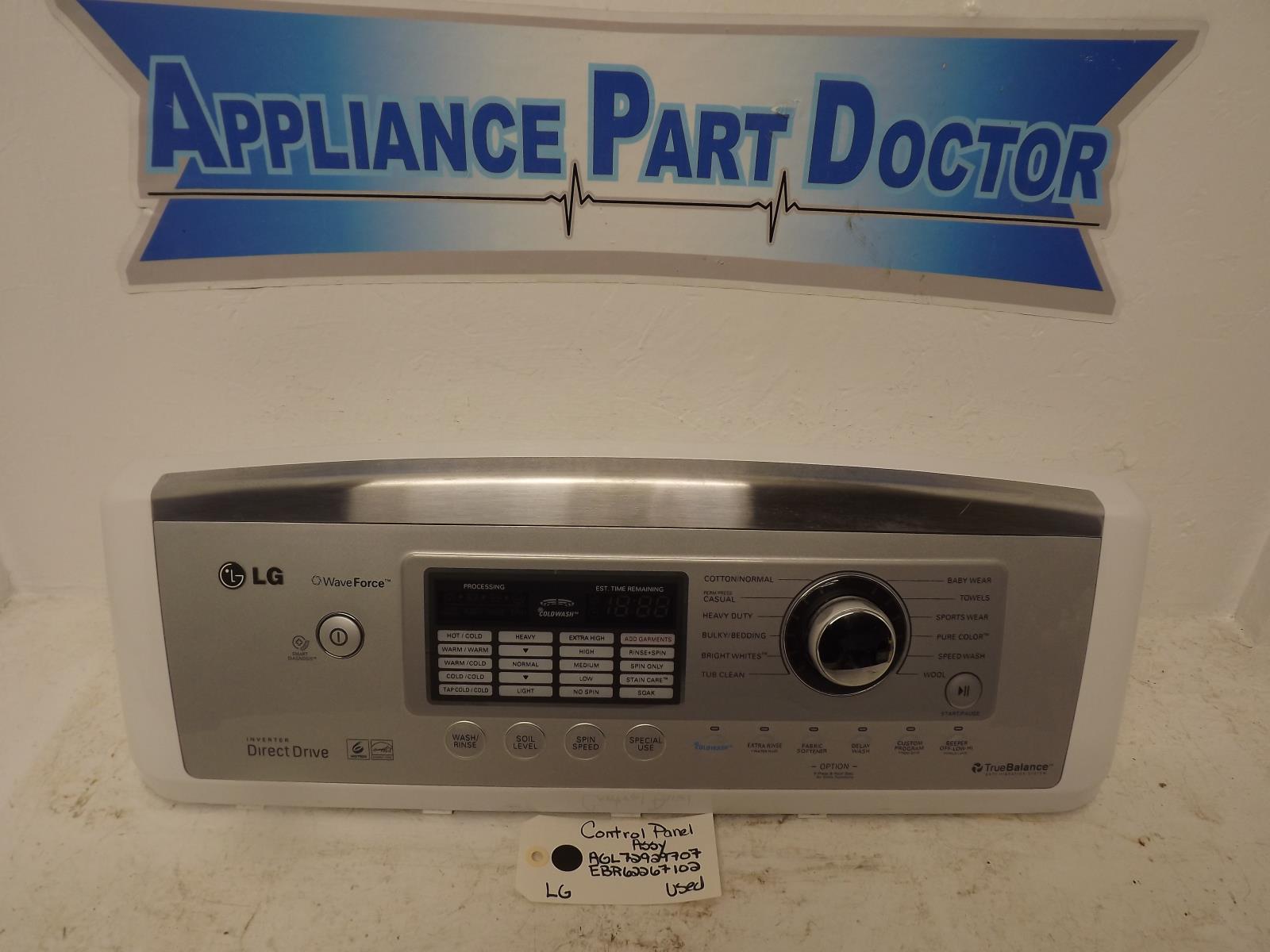 LG Washer AGL72929707 EBR62267102 Control Panel Assy Used LG Washer AGL72929707 EBR62267102 Control Panel Assy Used